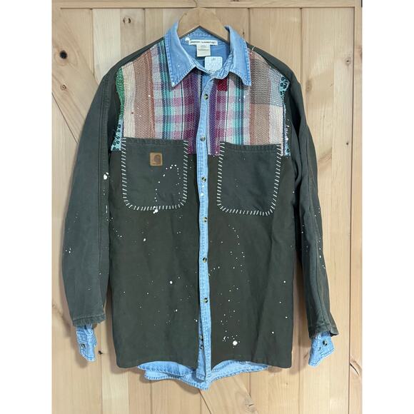 Free People x Tricia Fix | NWT Vintage Repurposed Carhartt Patchwork Coat | M/L - Picture 1 of 16